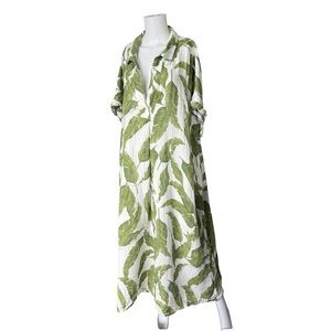 Belle Isle by Torrid cotton Maxi Dress White Leaf Print Size 2 Womens Plus 2X
